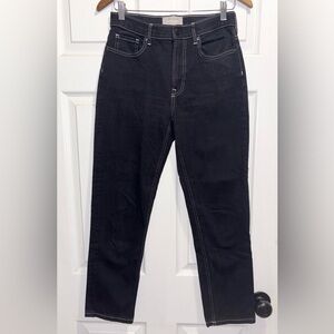 Everlane The Cheeky Jeans Black Contrast Stitching Straight Leg Size 27 Regular